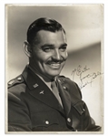 Clark Gable Signed 10'' x 13'' Photo as U.S. Army Lieutenant During WWII -- Photo Taken by Clarence Sinclair Bull -- With JSA COA